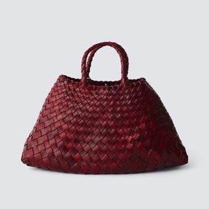 Dragon Diffusion Santa Croce Small Handbag Bag in Bordeaux / Burgundy Color